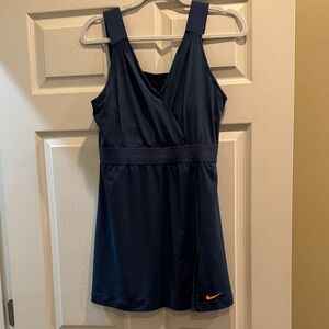 Nike Slate Blue Tennis Dress with Orange Logo